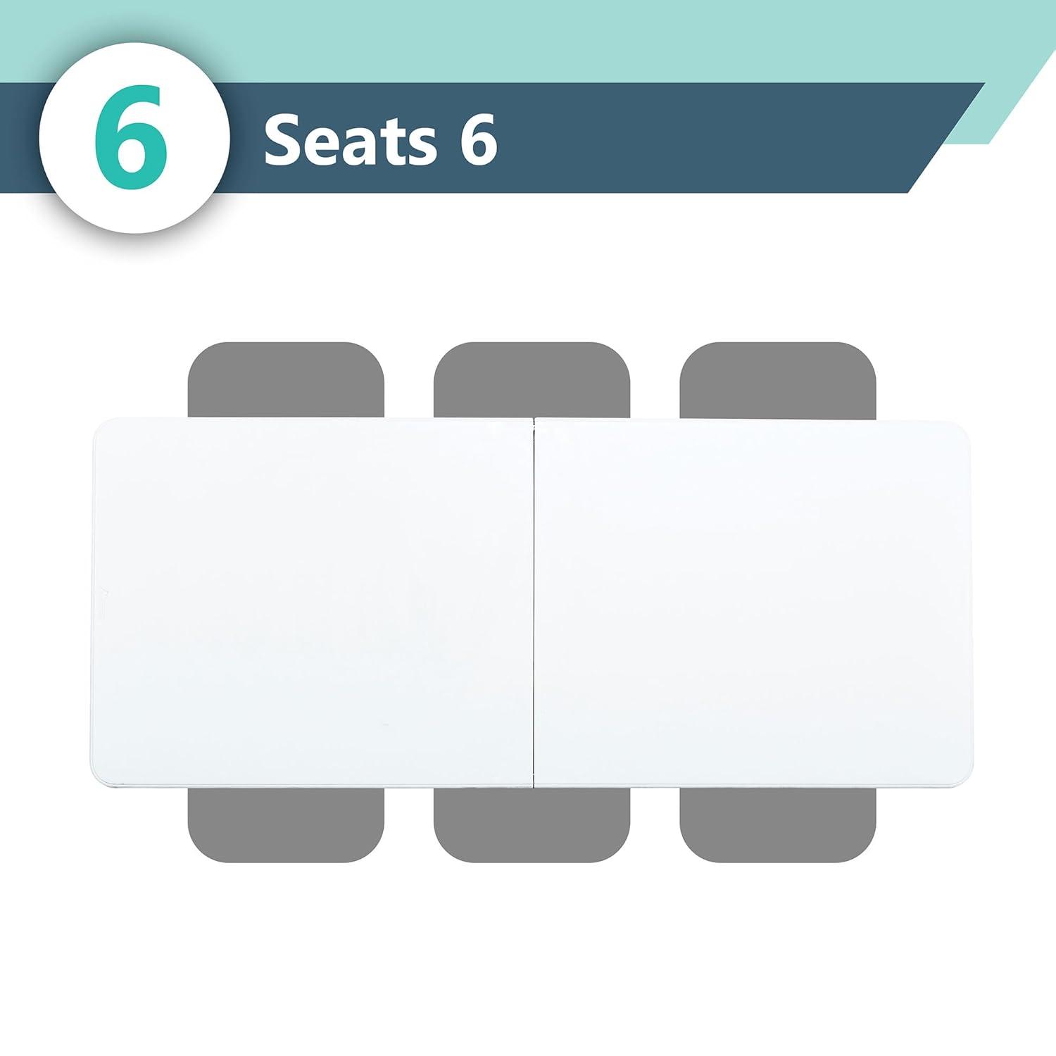 Peakform Multipurpose Banquet Fold-In-Half Table Lightweight Durable Desk with Secure Base for Indoor and Outdoor Events, 6 Foot, White