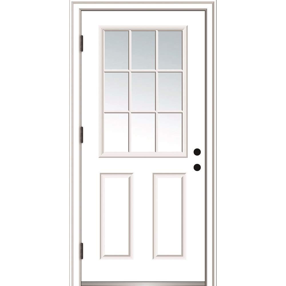 MMI DOOR Clear Glass 80'' Fiberglass Front Entry Doors