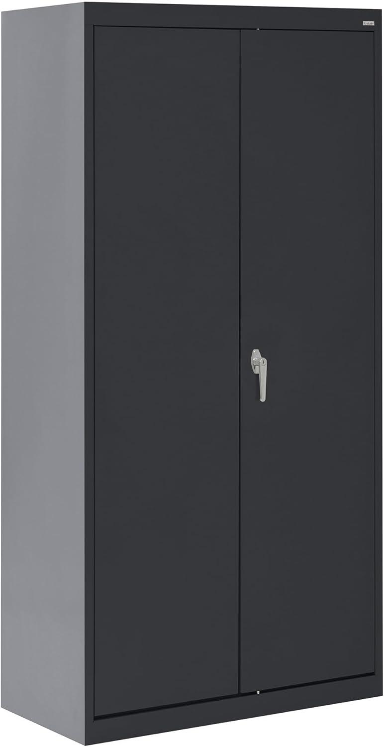 Classic Series 36"W x 72"H x 24"D Combination Storage Cabinet with Adjustable Shelves, Black