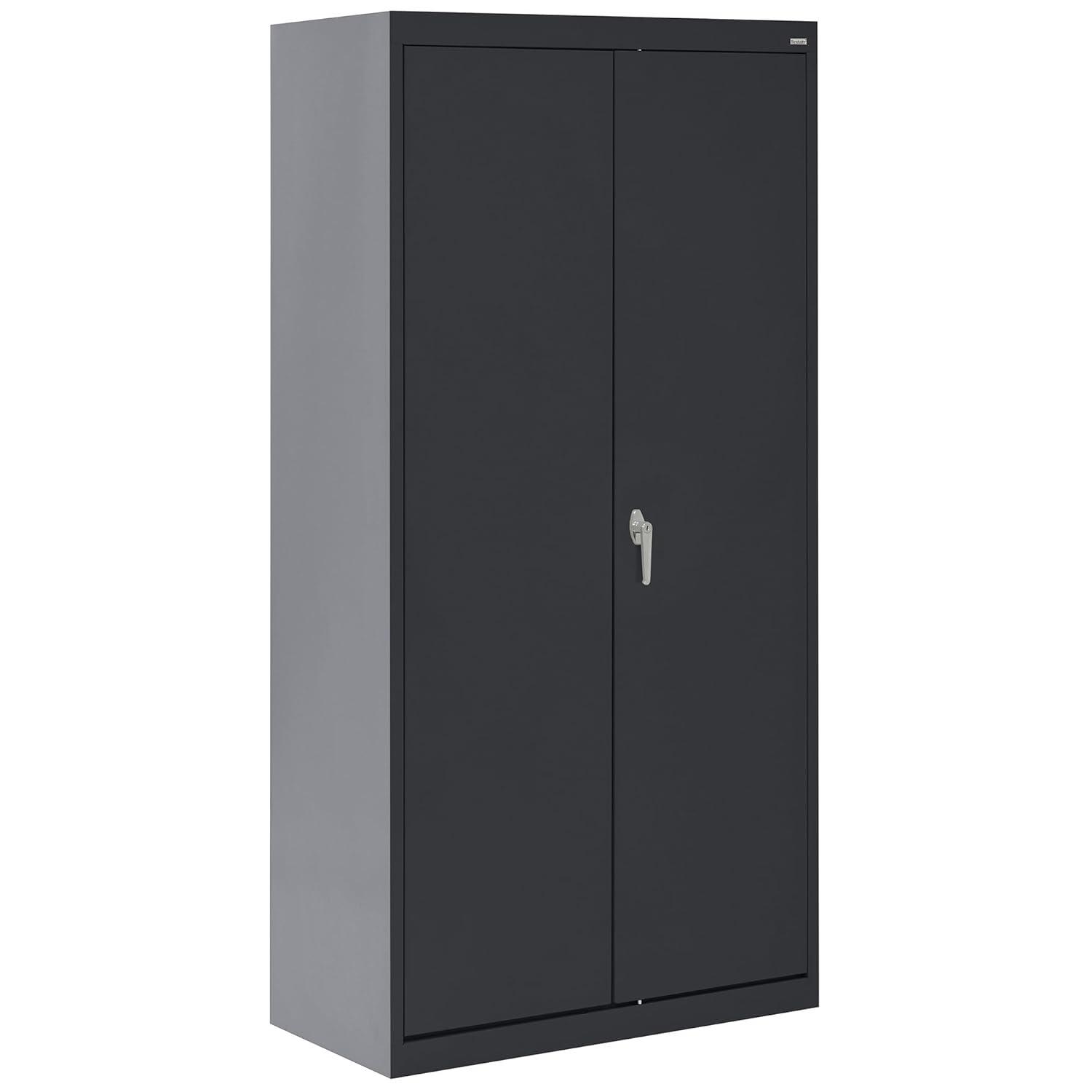 Classic Series 36"W x 72"H x 24"D Combination Storage Cabinet with Adjustable Shelves, Black