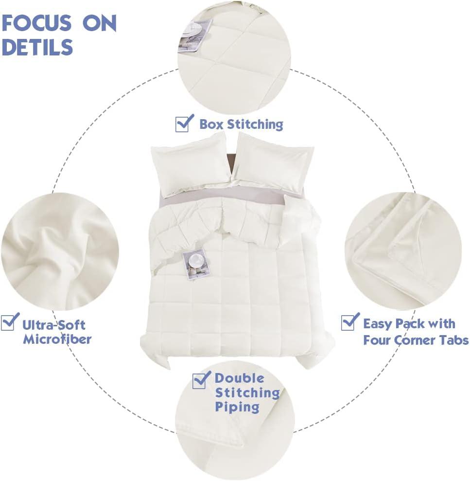 Homechoice International Group 3pc Comforter Set - All Season Reversible Down Alternative Comforter with Two Shams - Breathable, Soft, Fluffy