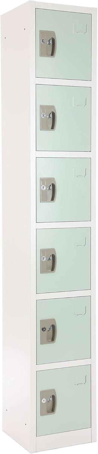 Alpine 6-Tier Steel Locker, 72"H x 12"W x 12"D, Misty Green