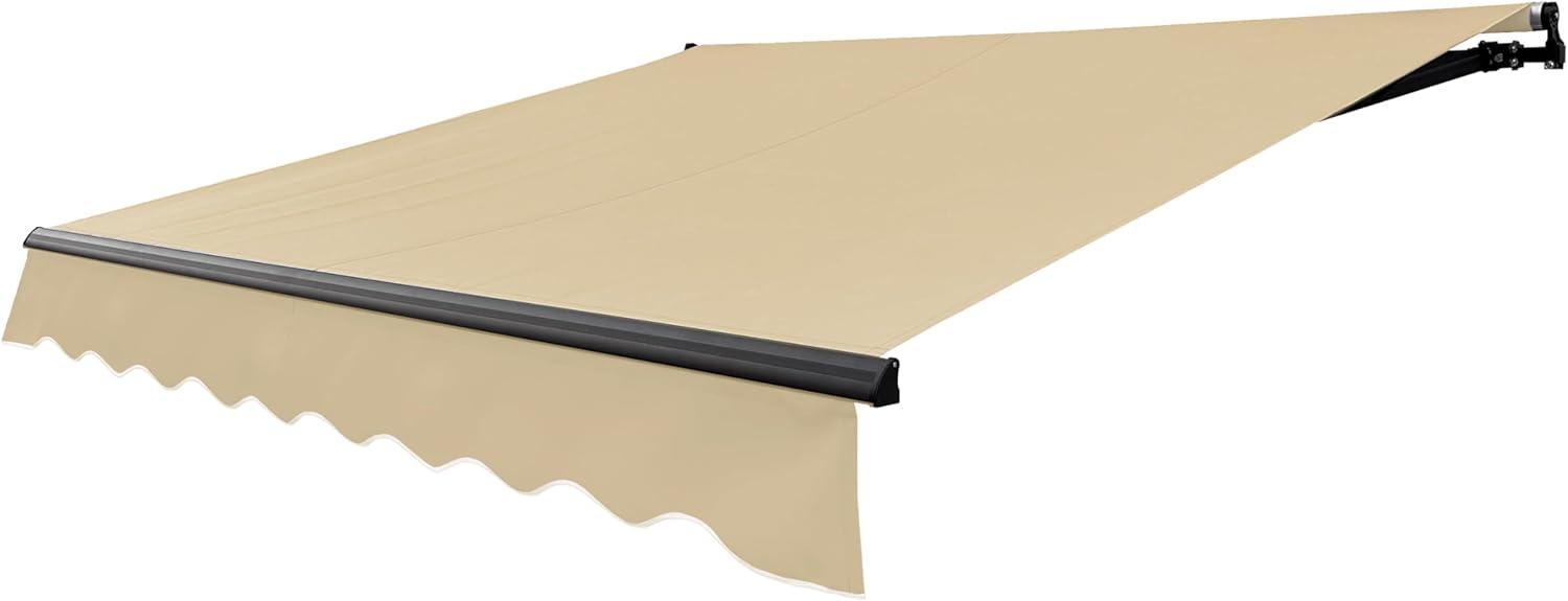 Motorized Retractable Patio Awning- Black Frame