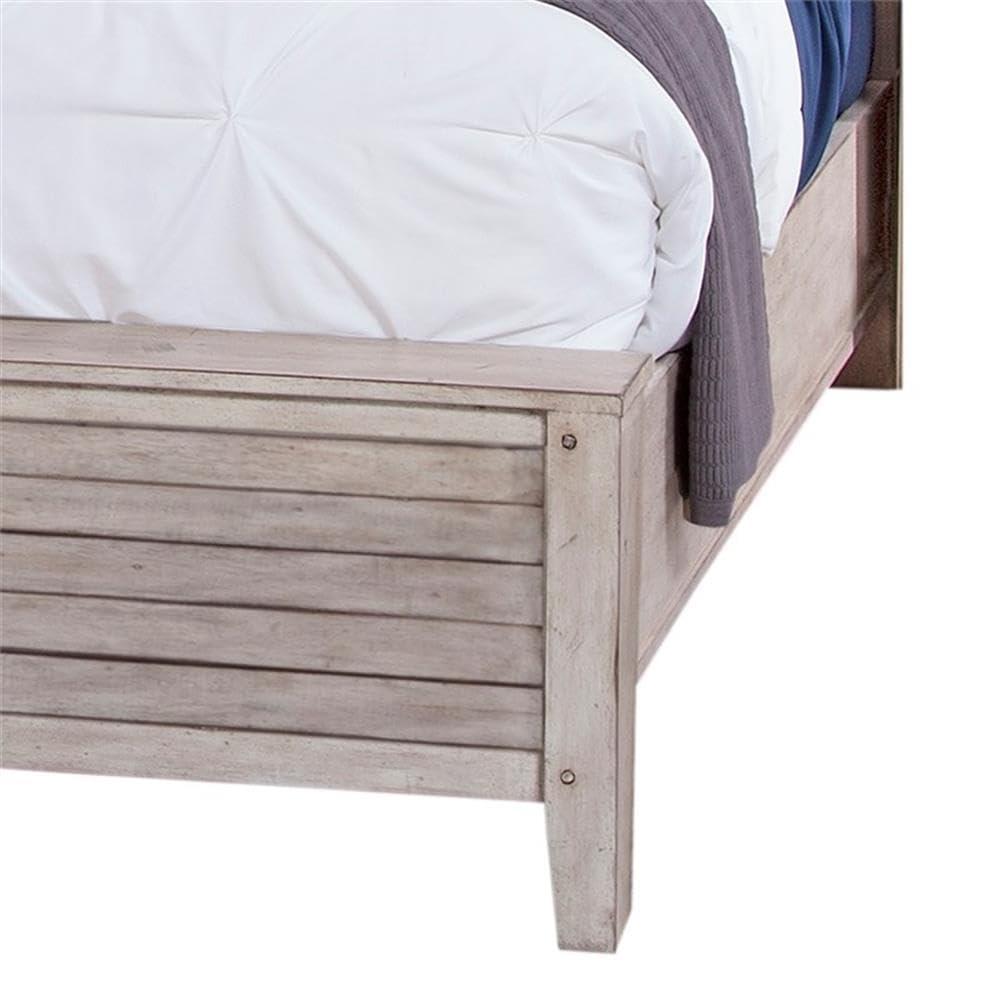 American Woodcrafters Aurora White-washed Wood King Double Panel Bed