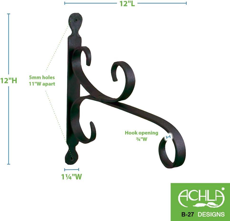 Black Wrought Iron All-Purpose Bracket, 13-inch