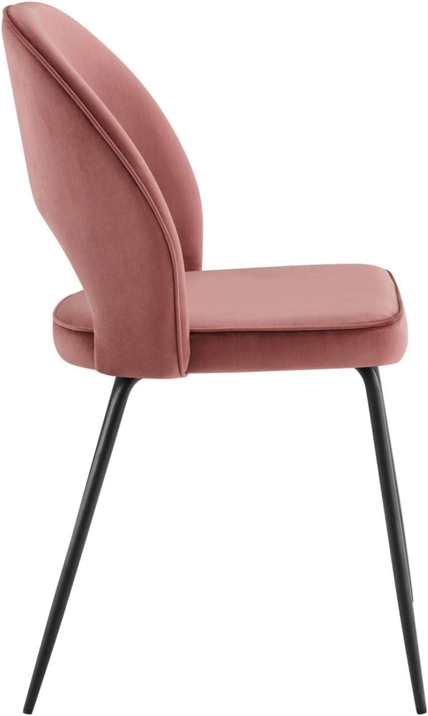 Modway Nico Performance Dining Chair, Black Dusty Rose