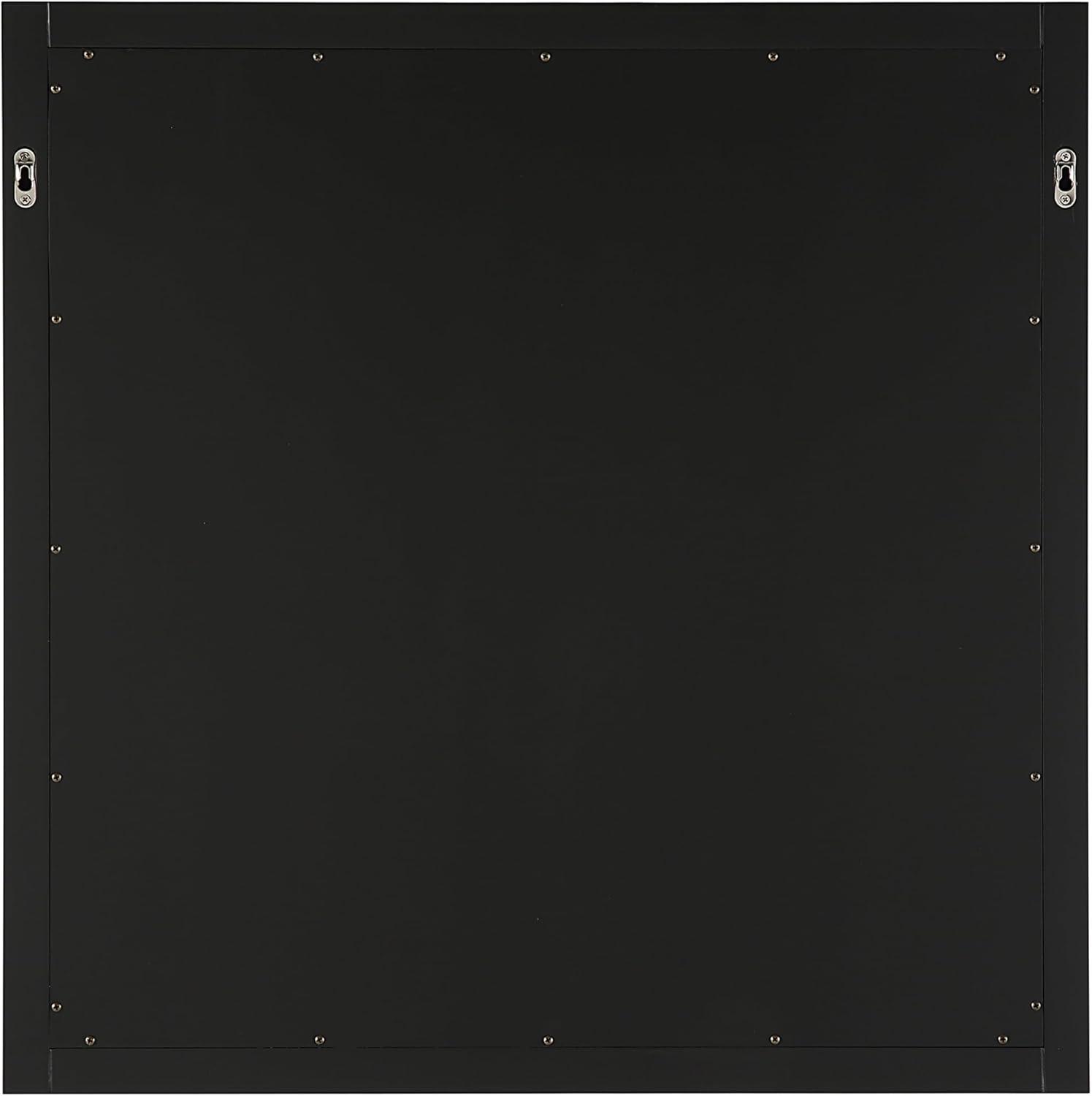 Shorewood Square Bathroom Mirror, 30" H x 30" L, Soft Matte Black, Solid Wood Framed, Decorative Vanity or Entryway Accent – Design House, 589655