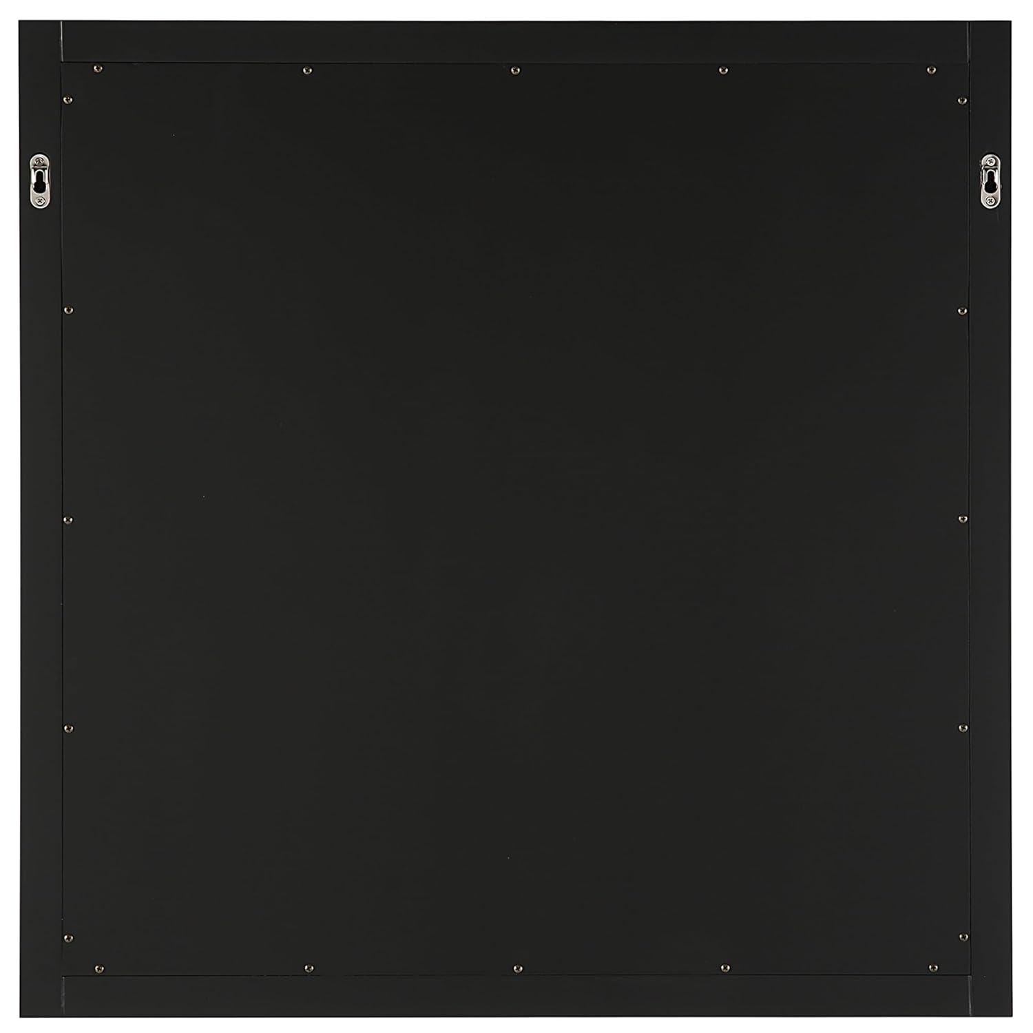 Shorewood Square Bathroom Mirror, 30" H x 30" L, Soft Matte Black, Solid Wood Framed, Decorative Vanity or Entryway Accent – Design House, 589655