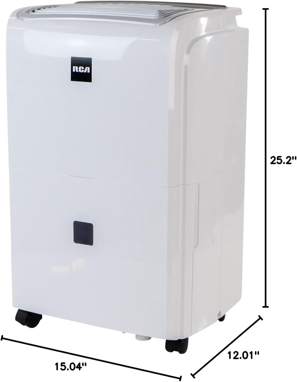 White 50-Pint Portable Dehumidifier with Built-in Pump