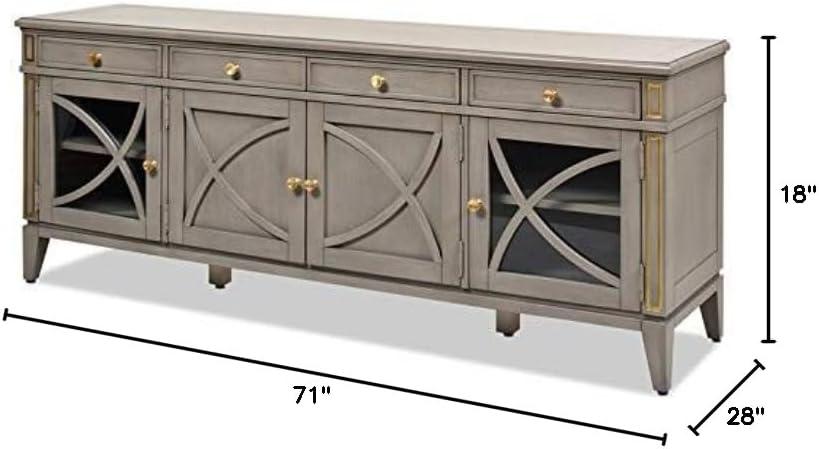 Jennifer Taylor Home Dauphin 71" TV Stand Display Console Table Grey Cashmere