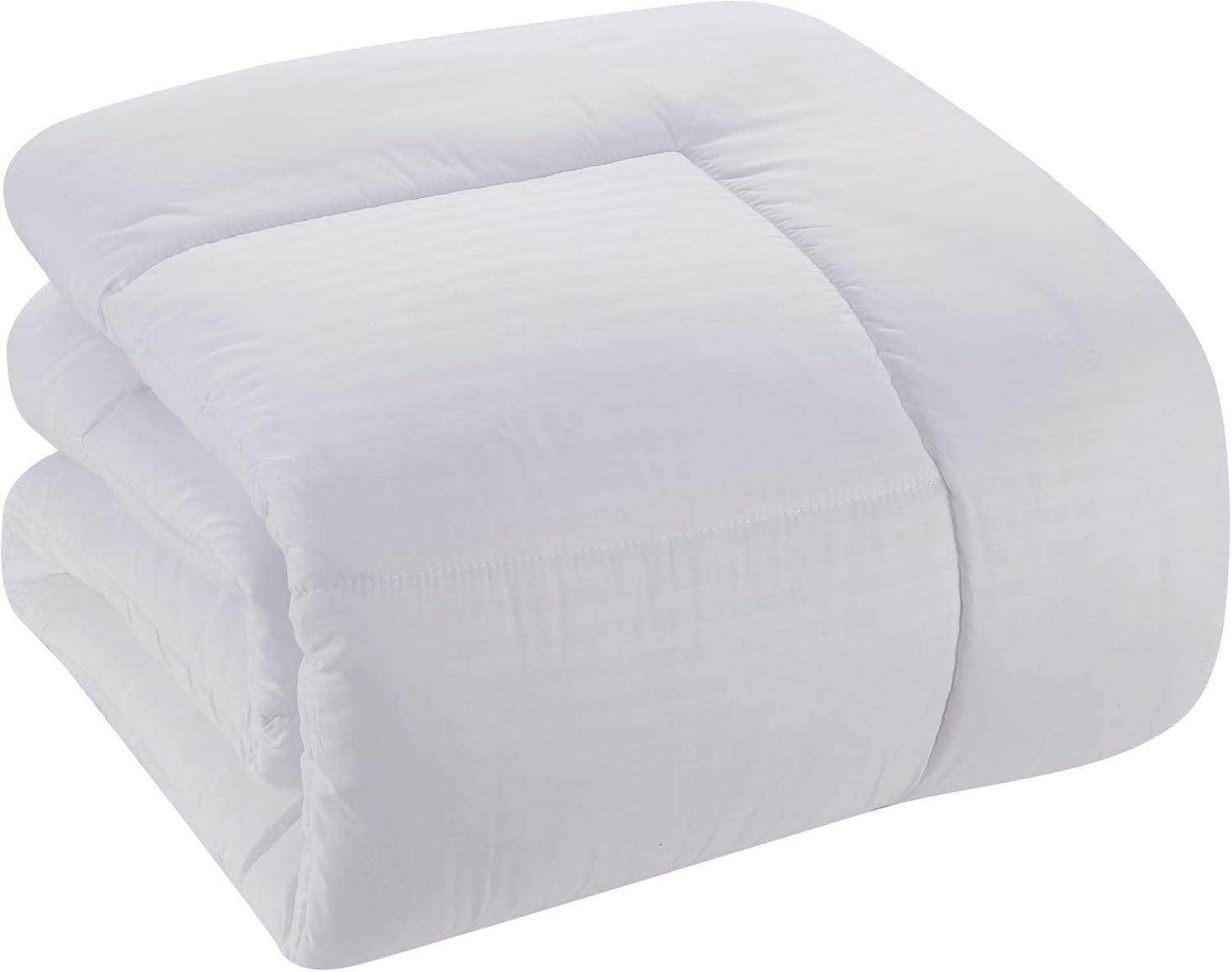 Sweet Home Collection Dobby Stripe Embossed Bed In a Bag Comforter Set