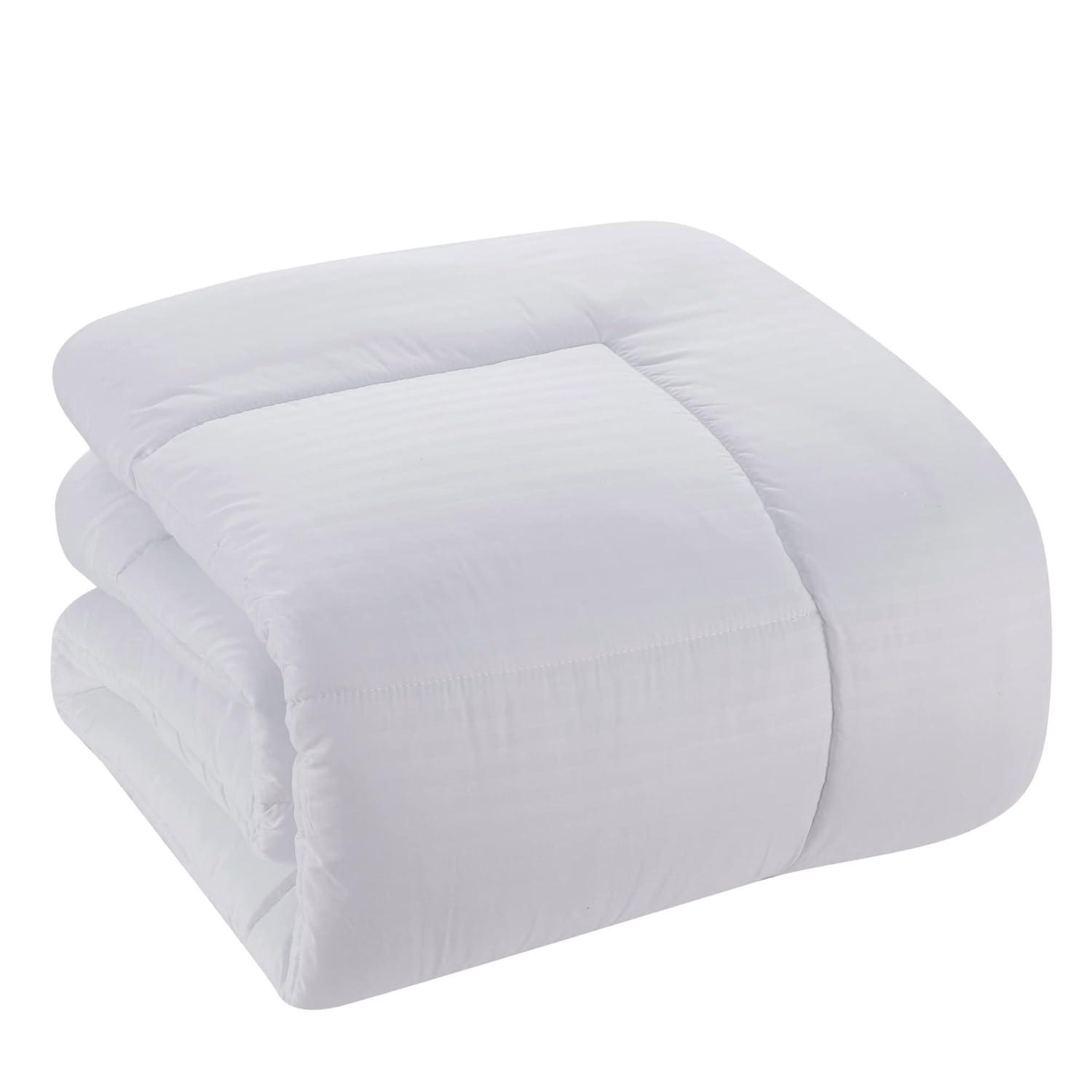 Sweet Home Collection Dobby Stripe Embossed Bed In a Bag Comforter Set