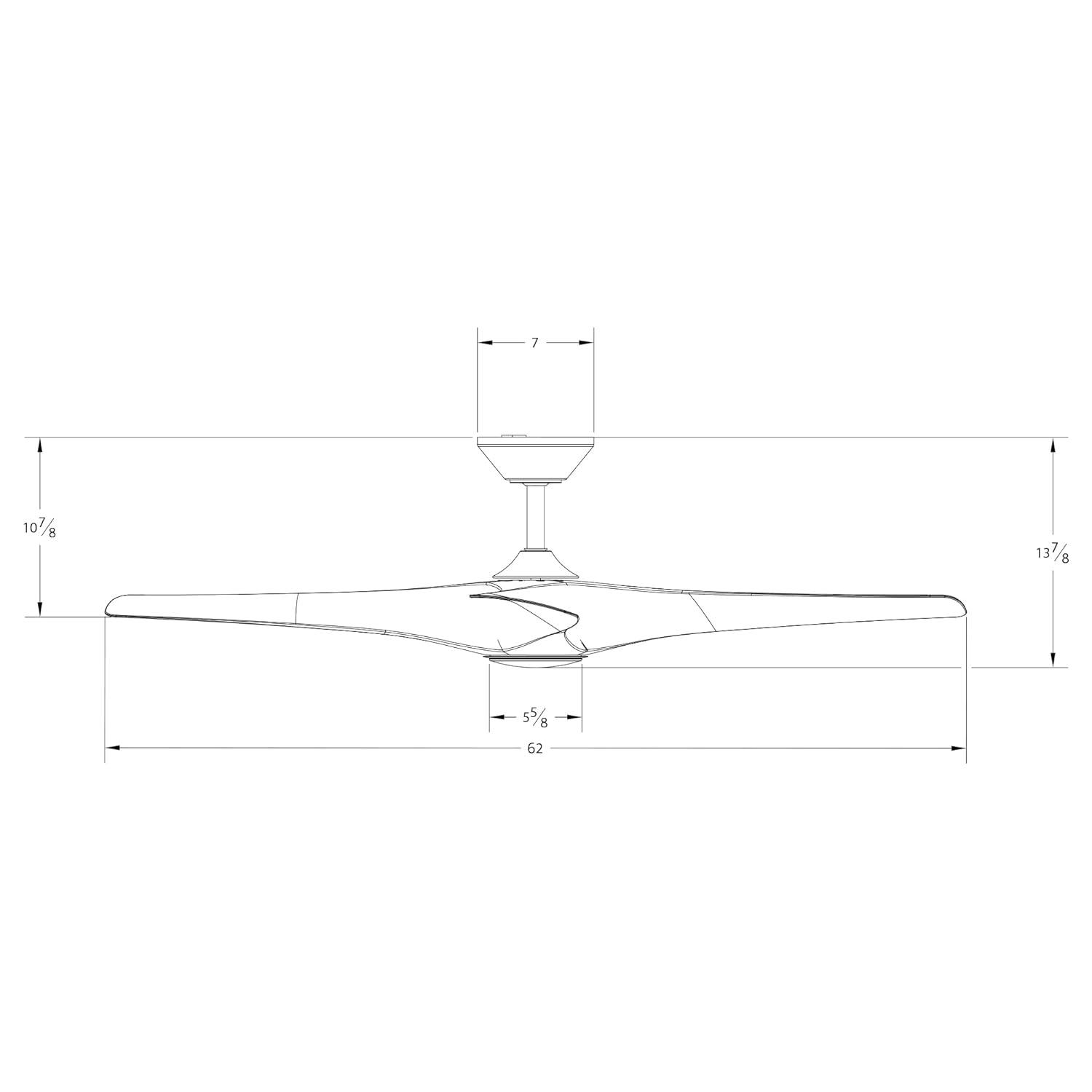 Zephyr 62" Matte Black Dimmable LED Smart Ceiling Fan with Remote Control