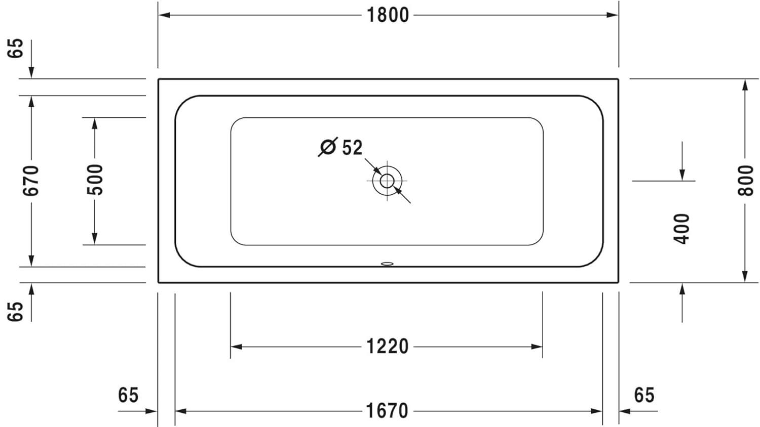 D-Code 59" x 30" Drop In Soaking Bathtub