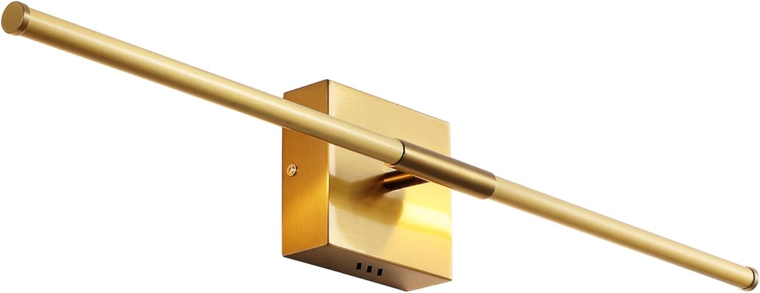 JONATHAN Y Makena 28" Modern Minimalist Dimmable Integrated LED Metal Wall Sconce, Brass Gold