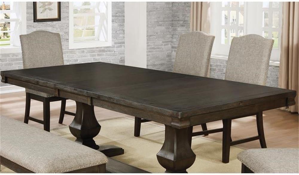 Furniture of America Lemieux Solid Wood Expandable Dining Table in Espresso