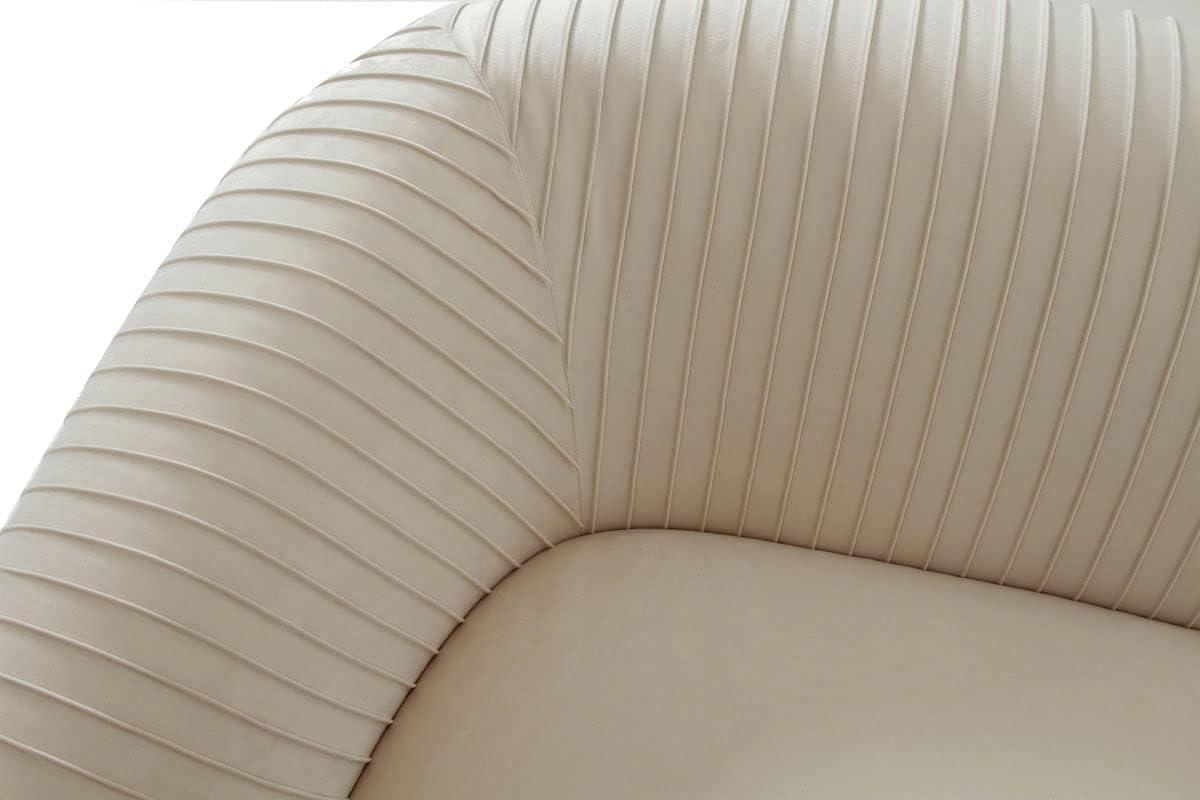 TOV Furniture Yara Pleated Beige Velvet Loveseat