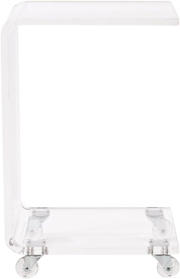 Sleek Urban Chic Clear Acrylic C-Shaped Accent Table