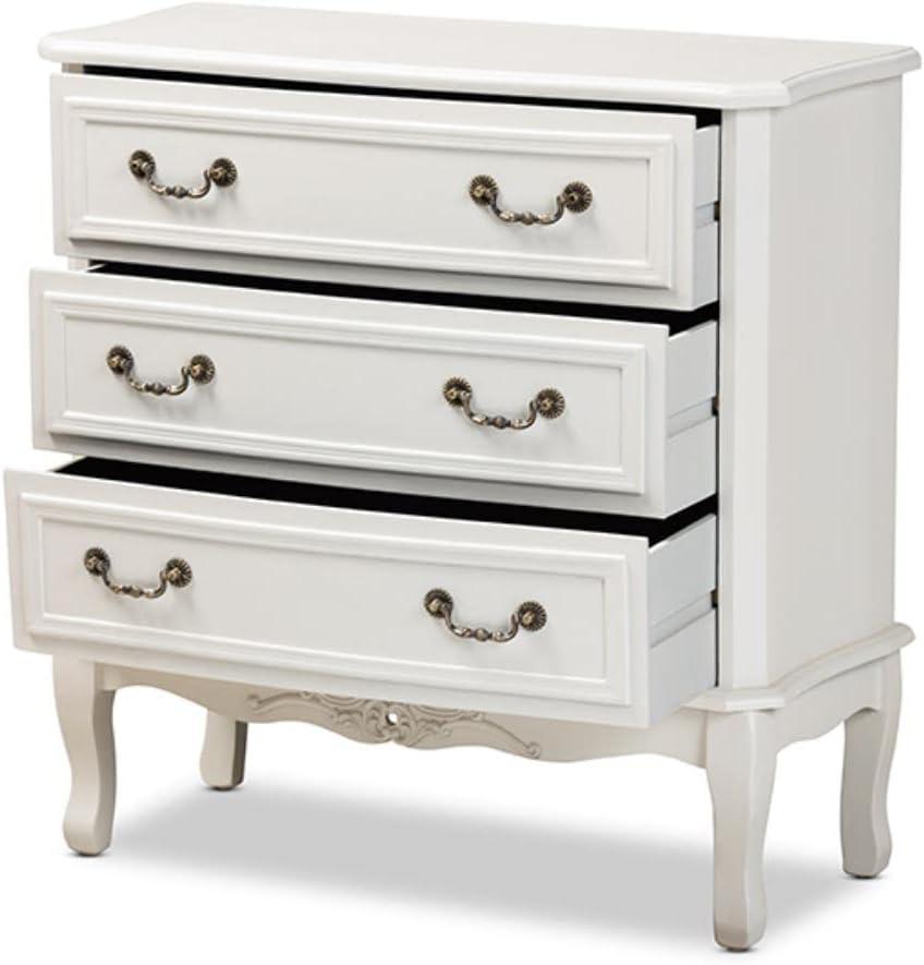 Baxton Studio Gabrielle Traditional French Country Provincial White-Finished 3-Drawer Wood Dresser