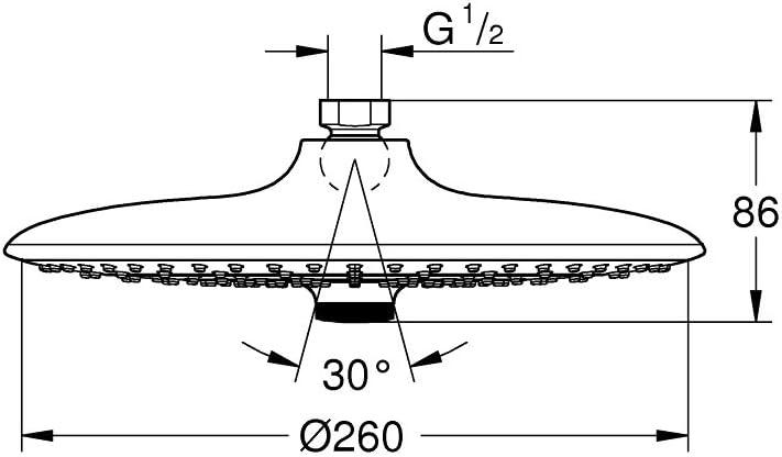 Chrome 10-Inch Ceiling Mounted Rain Showerhead