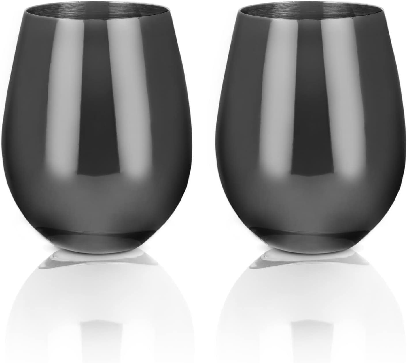 Warren Stainless Steel Stemless Wine Glasses in Gunmetal