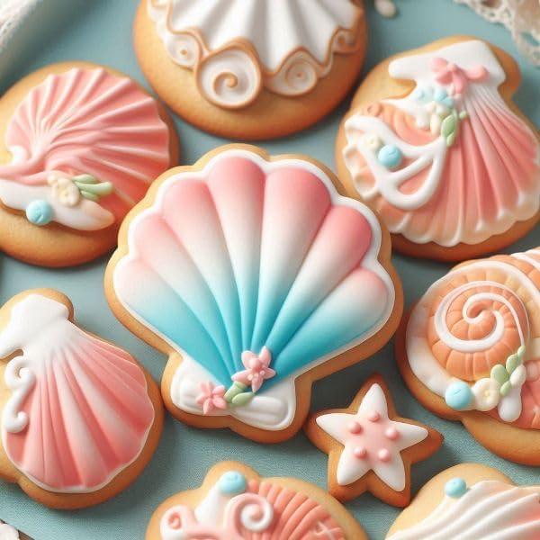 Sandy Beach Seashell Tin Plated Steel Cookie Cutter Set