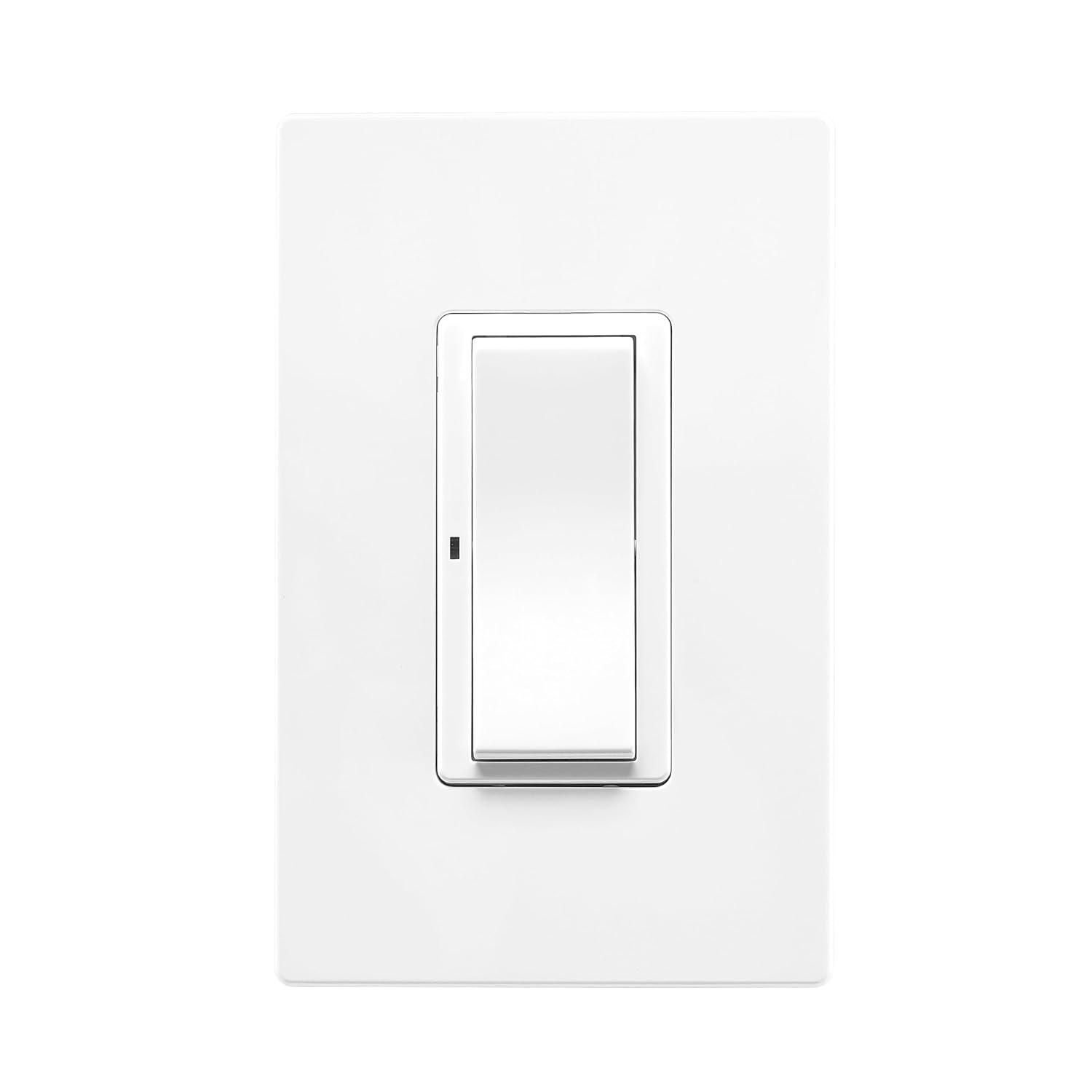 Eaton Wi-Fi Smart Home Switch, Works with Hey Google and Alexa Without Wallplate, White
