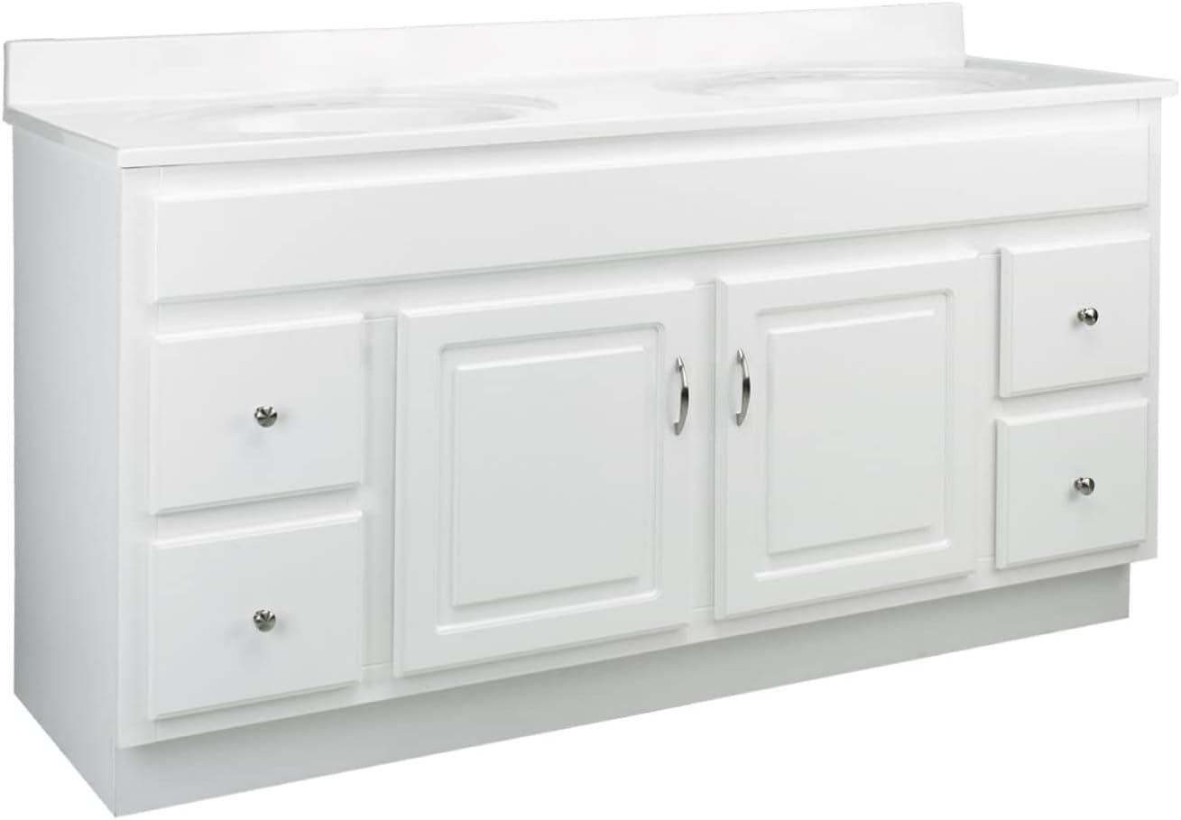 Design House Concord 60-Inch Bathroom Vanity Without Top in White