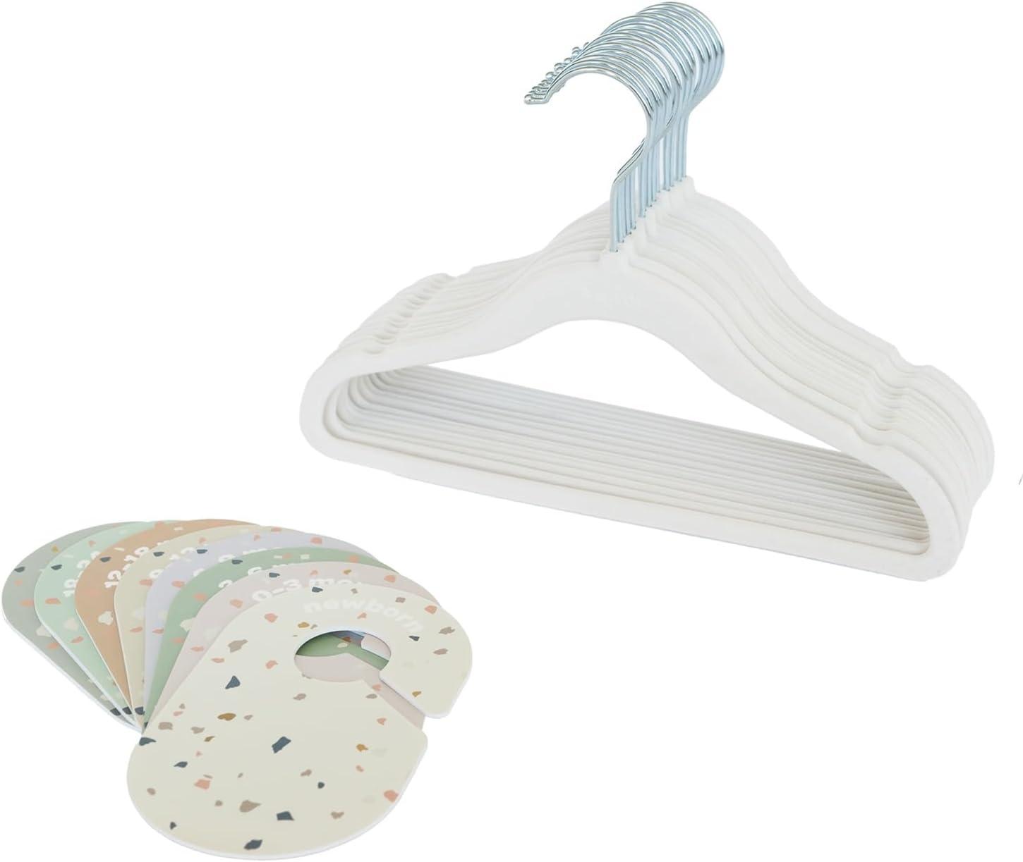 Cream Velvet Baby Hangers with Terrazzo Print Dividers