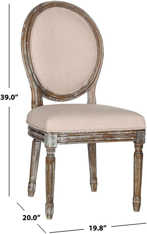Holloway 19''H French Brasserie Oval Side Chair (Set of 2) - Navy/Cream - Safavieh