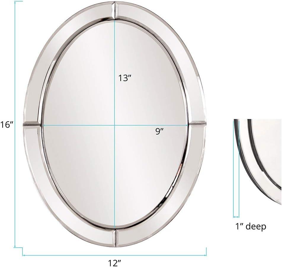 Howard Elliott 16"x12" Beveled Oval Mirrored Frame Opal Accent Wall Mirror