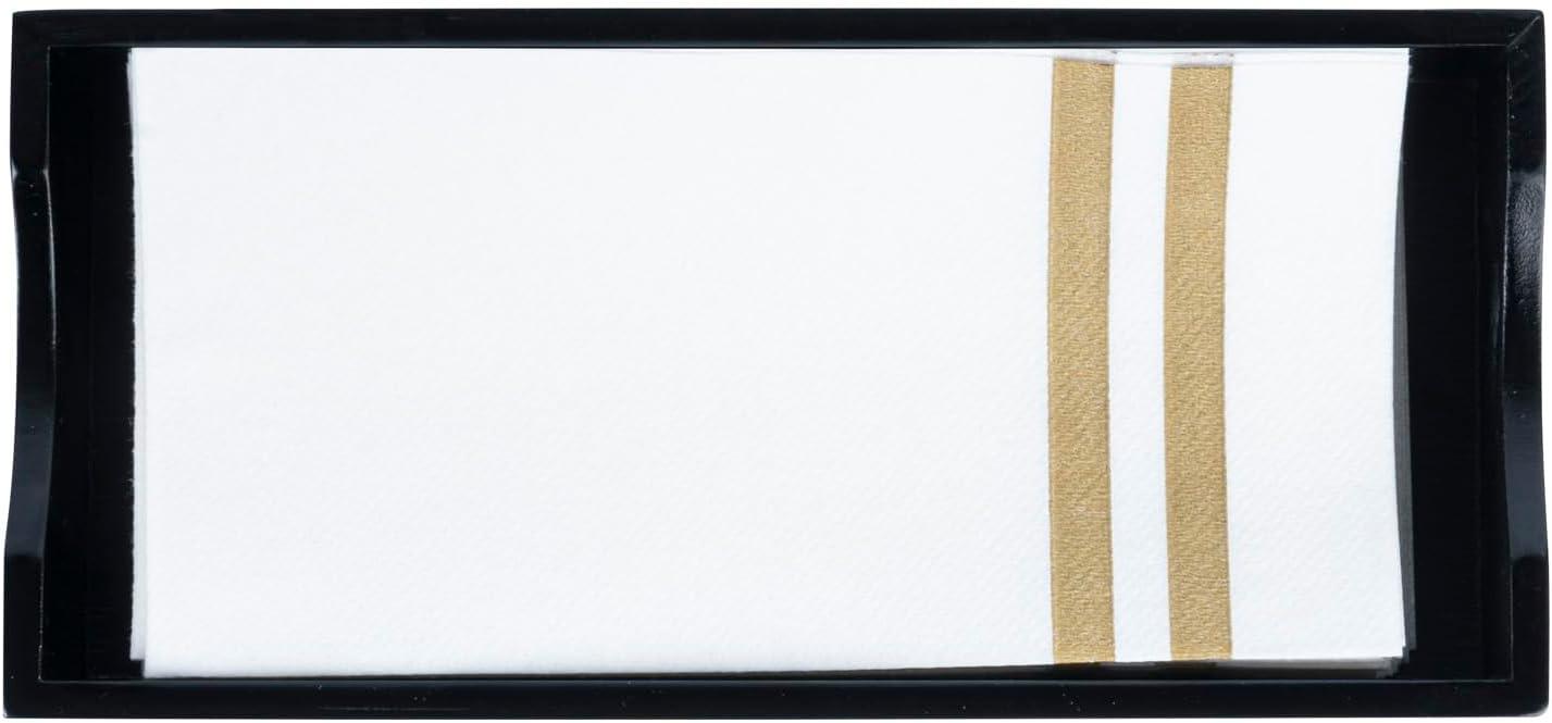 JepoIA 5.5 x 4 Inch Cocktail Napkin Holder 1 Square Flat Napkin Holder - For Bars Kitchen Tables or Countertops Sturdy Black Bamboo Tissue Napkin Holder Dining Room Decor