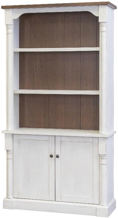 78" Durham 3 Shelf Bookcase with Lower Doors White - Martin Furniture: Cottage Style, Metal Hardware
