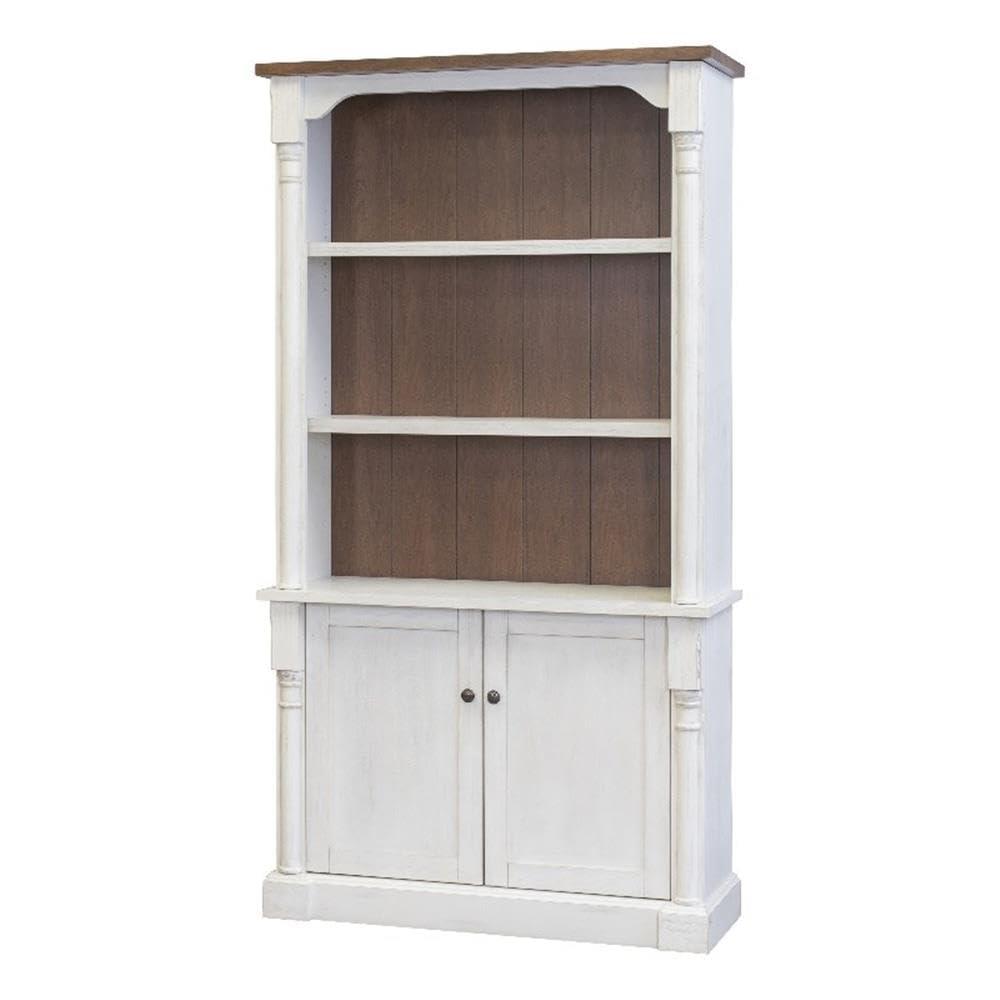 78" Durham 3 Shelf Bookcase with Lower Doors White - Martin Furniture: Cottage Style, Metal Hardware