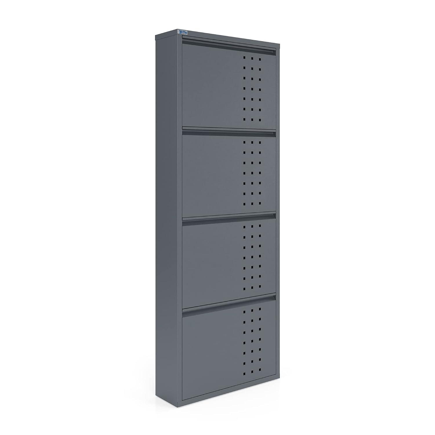 CEHA USA Antibacterial 4 Tier metal shoe cabinet side holes