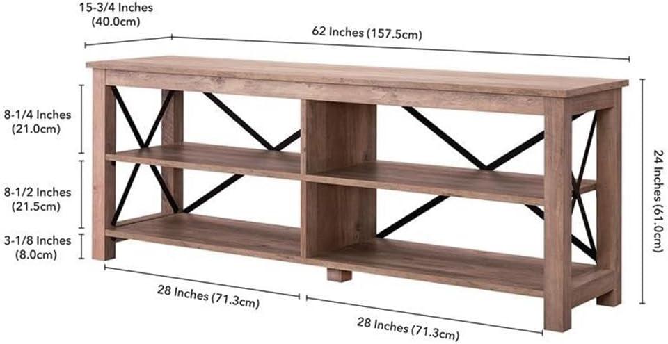 Evelyn&Zoe Sawyer Rectangular TV Stand for TV's up to 70", Gray Oak