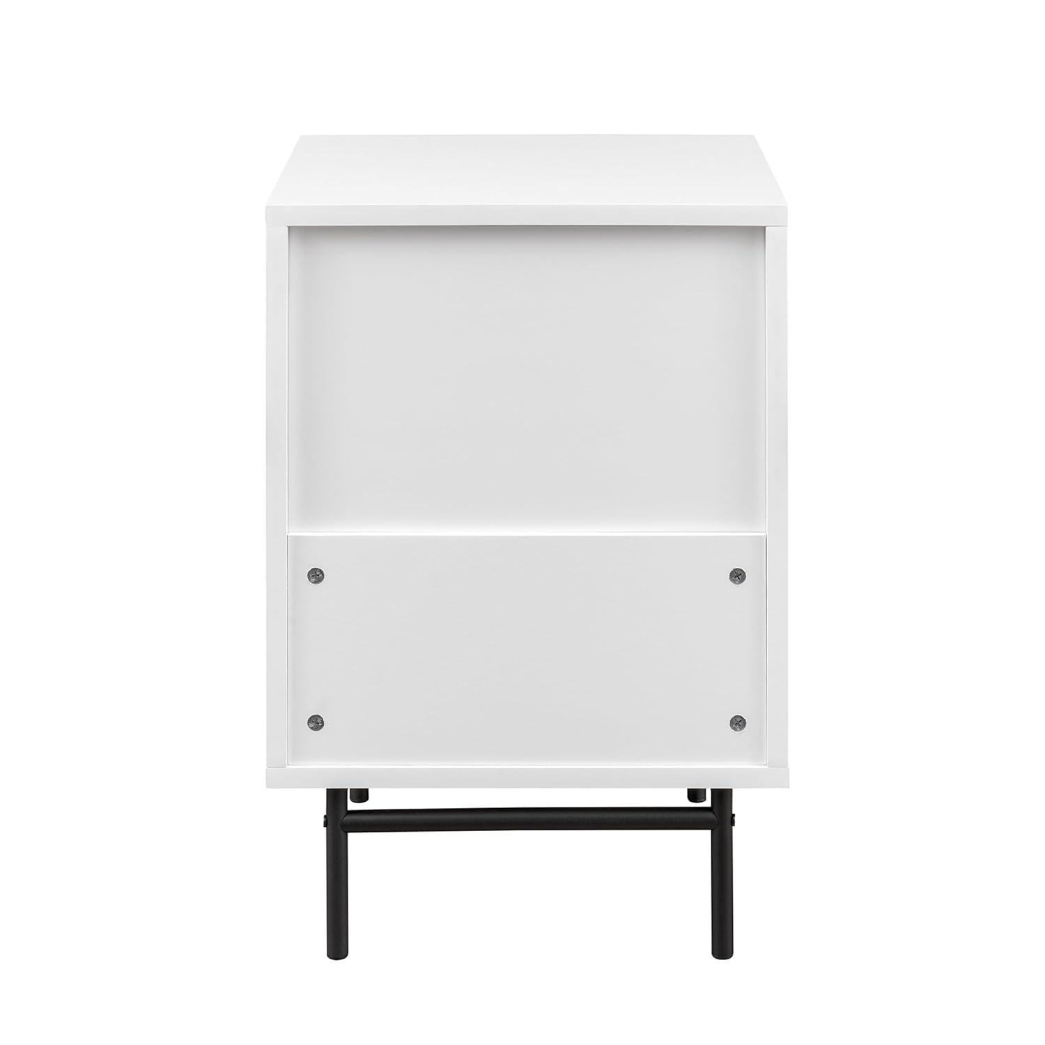 Walker Edison 18" Contemporary Engineered Wood 1-Drawer Nightstand in White