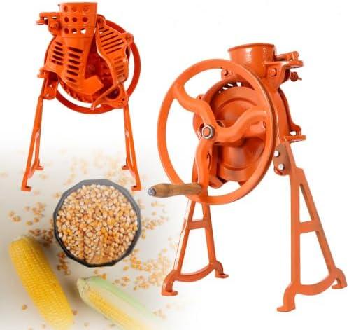 Ufurpie Hand Corn Sheller Heavy Duty Shelling Machine Manual Farm Corn Thresher Corn Remover Tools Hand Sheller with Wooden Handle Cast Iron Manual Thresher