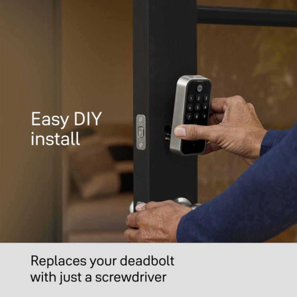 Satin Nickel Keypad Deadbolt with Backlit Keypad