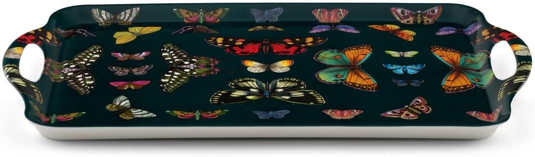 Pimpernel Botanic Garden Harmony Large Melamine Hndld Tray 18.9 X11.6"