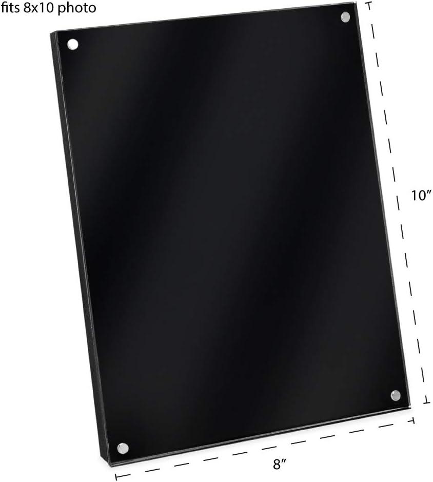 Isaac Jacobs 8 x 10 Black Wood Acrylic Picture Frame, Magnetic Photo Frame with Easel, Made for Tabletop Display