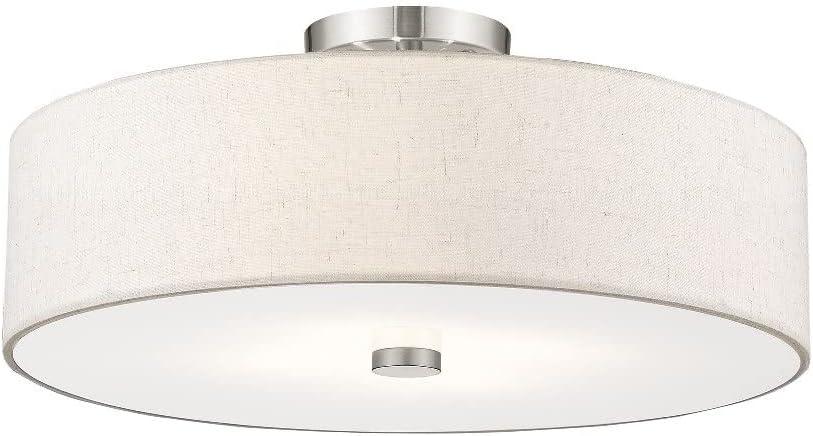 Livex Lighting Meridian 4 - Light Semi-Flush Mount in  Brushed Nickel