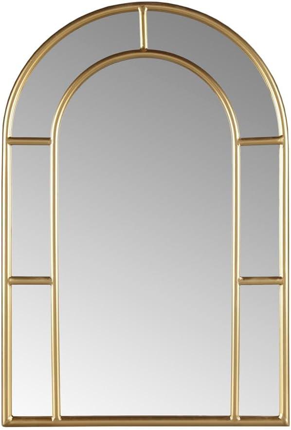 Regina Gold Arched Wall Mirror with Iron Frame