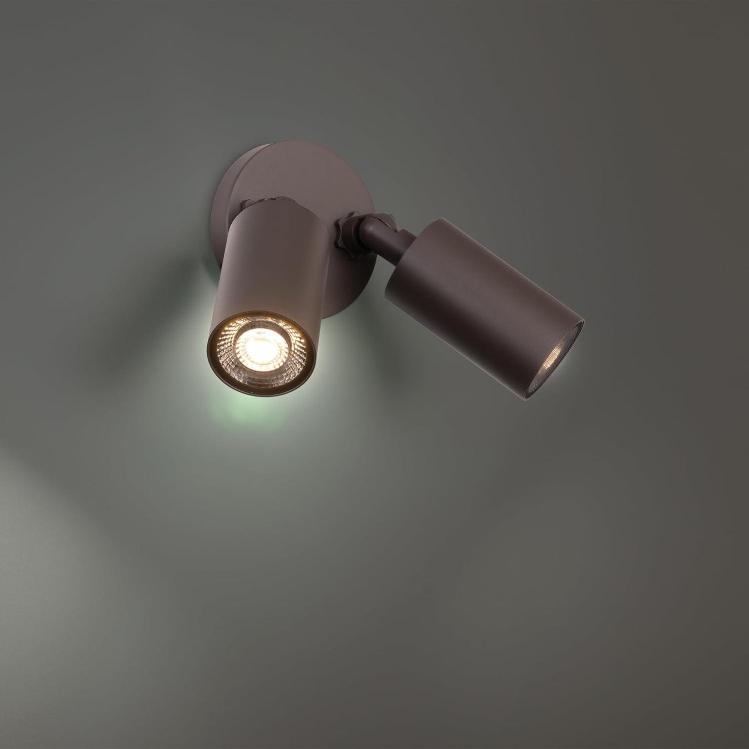 Bronze Double Cylinder Adjustable LED Wall Light