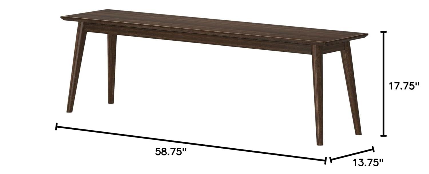 Plank+Beam 48" Mid Century Modern Dining Table, Solid Wood Kitchen & Dining Room Table for 4, Minimalist Table for Dining Room, Walnut