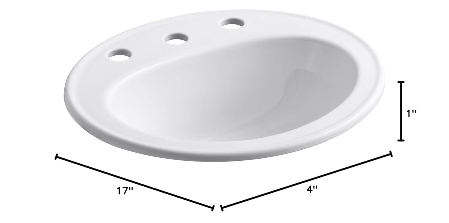 Pennington Ceramic Oval Drop-In Bathroom Sink with Overflow