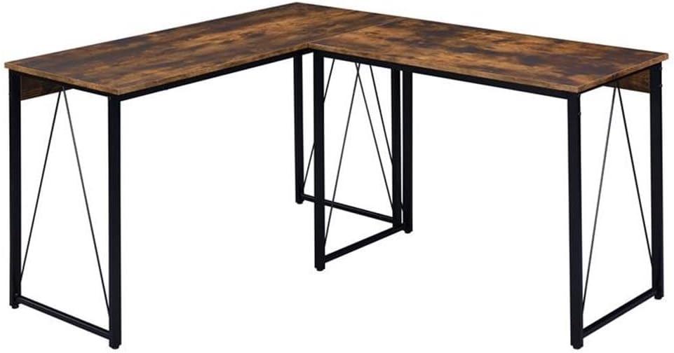 ACME Zaidin Writing Desk in Weathered Oak and Black