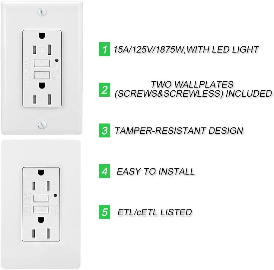 Leviton Smartlockpro Series 15A Self Test Tamper Resistant GFCI Outlet GFTR1-W