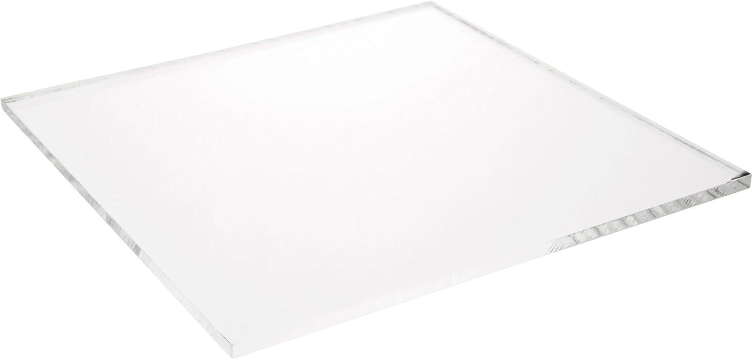 Plymor Clear Acrylic Square Standard-Edge Display Base, 8" W x 8" D x 0.25" H