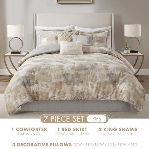 Madison Park Beacon 7 Piece Textured Cotton Blend Comforter Set (Set of 7)